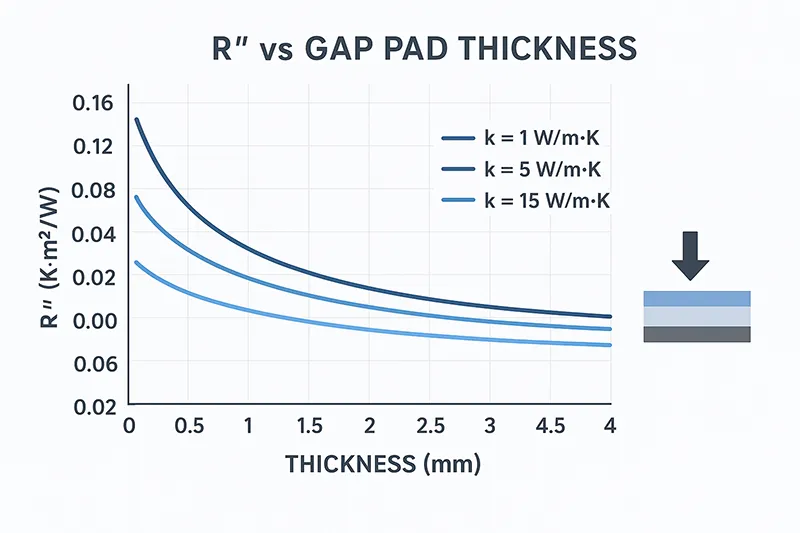 thermal resistance and thermal pad thickness relationship